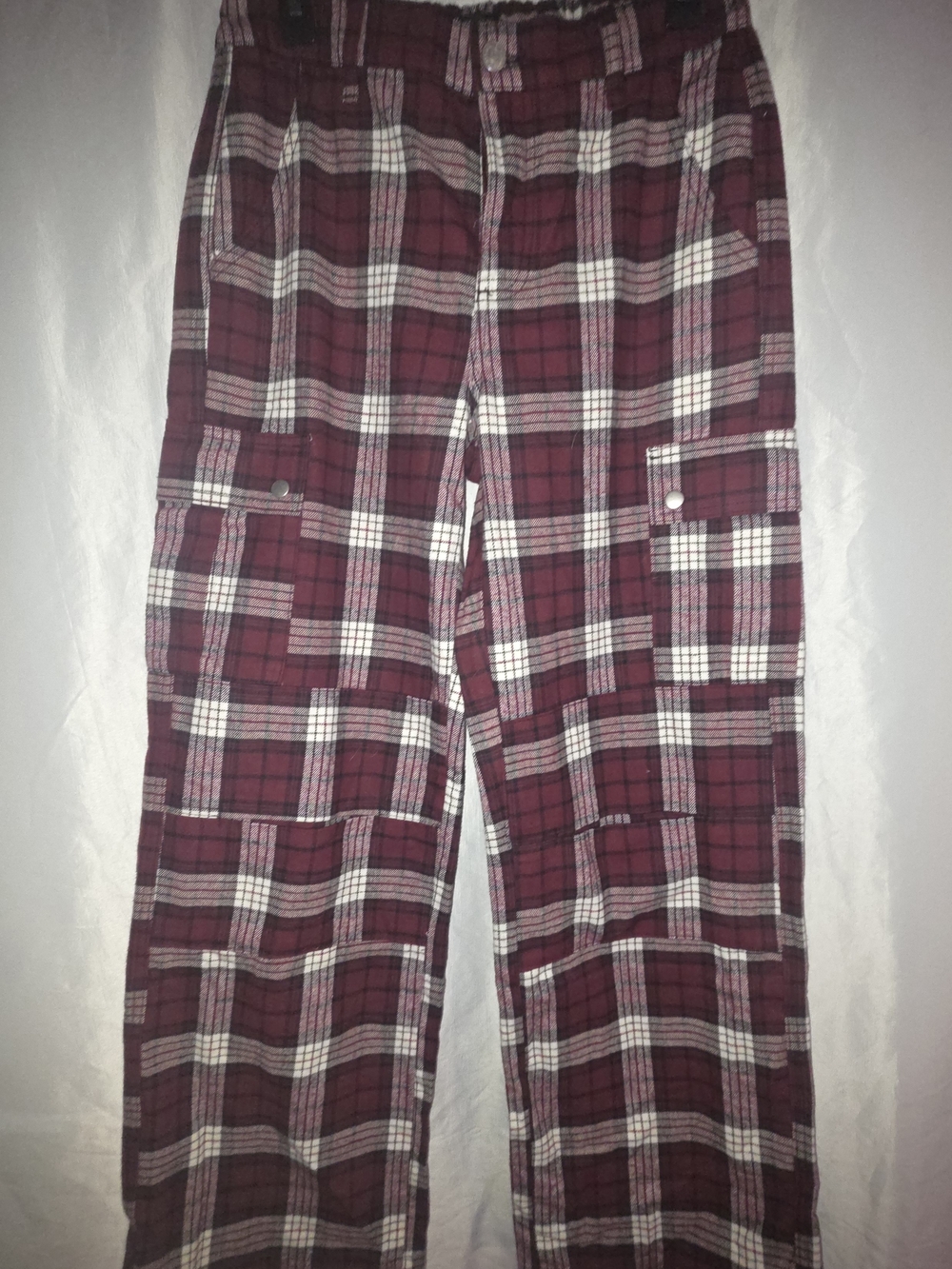 Forever 21 Burgundy Plaid Wide Leg Pants
